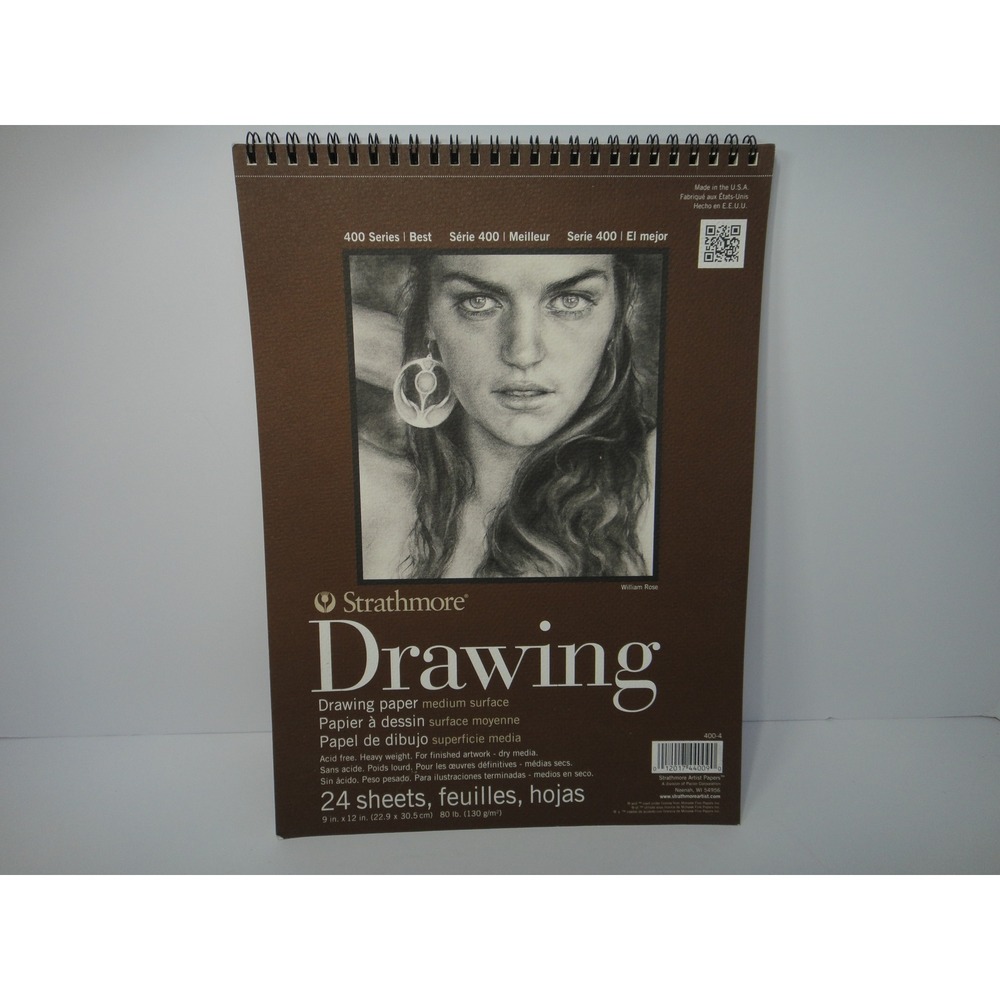 Strathmore 400 Series Drawing Paper Pad 9x12 24 Sheets 80lb Medium Surface 400-4